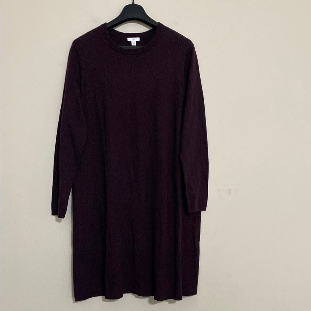 J. Jill Deep Purple Long Sleeve  sweater tank Dress women LP pull on soft cozy